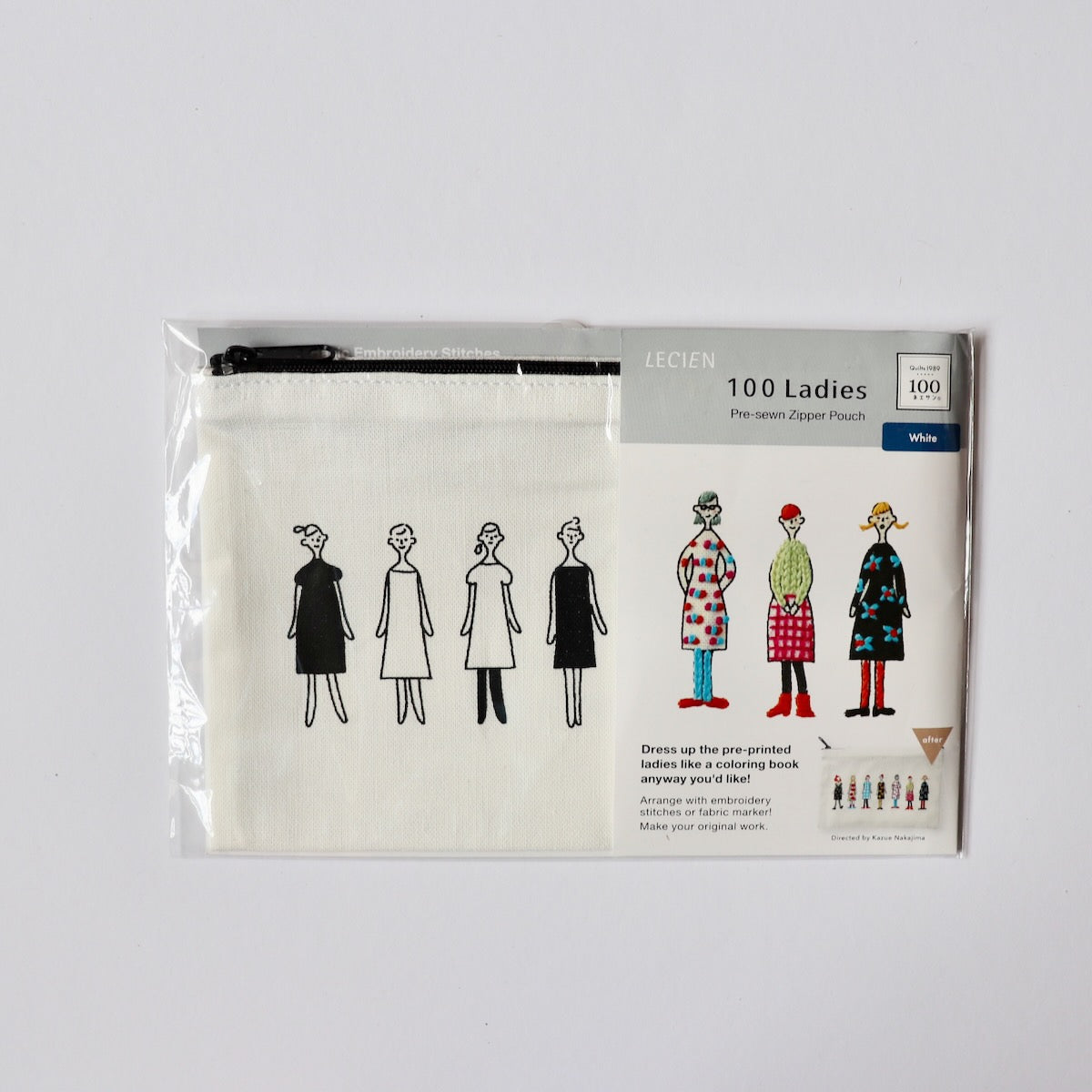 100 ladies zipper pouch to embroider stitching project