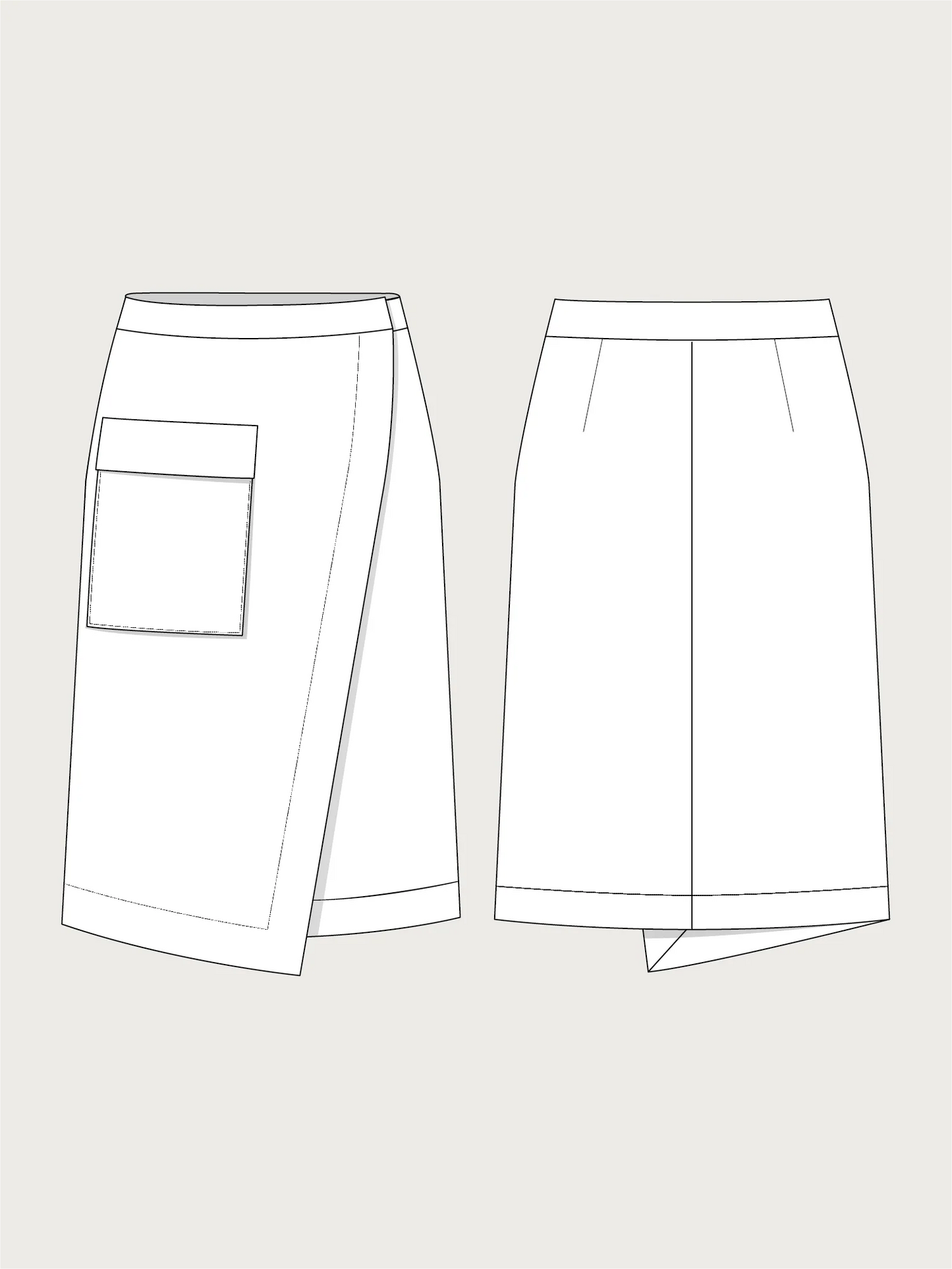Asymmetric Midi Skirt sewing pattern by The Assembly Line