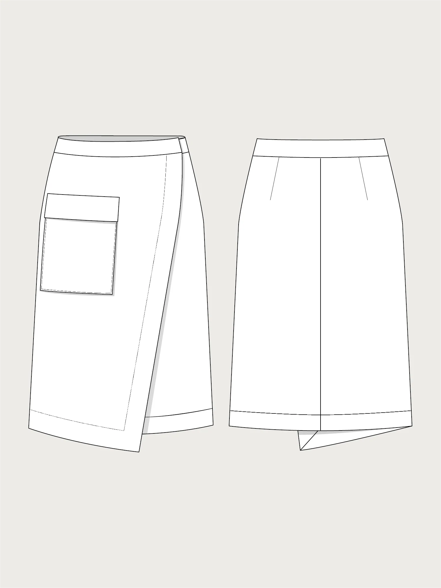 Asymmetric Midi Skirt sewing pattern by The Assembly Line