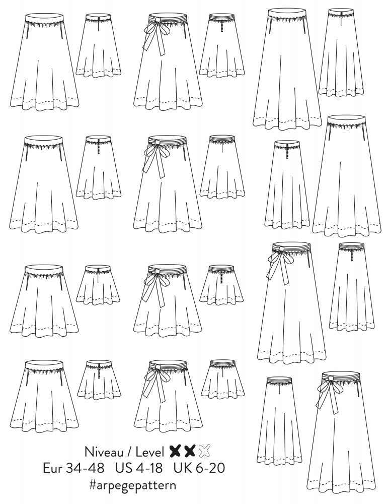 arpege skirt sewing pattern by atelier scammit