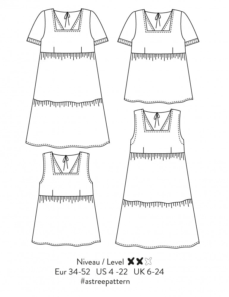 astree top or dress sewing pattern by atelier scammit