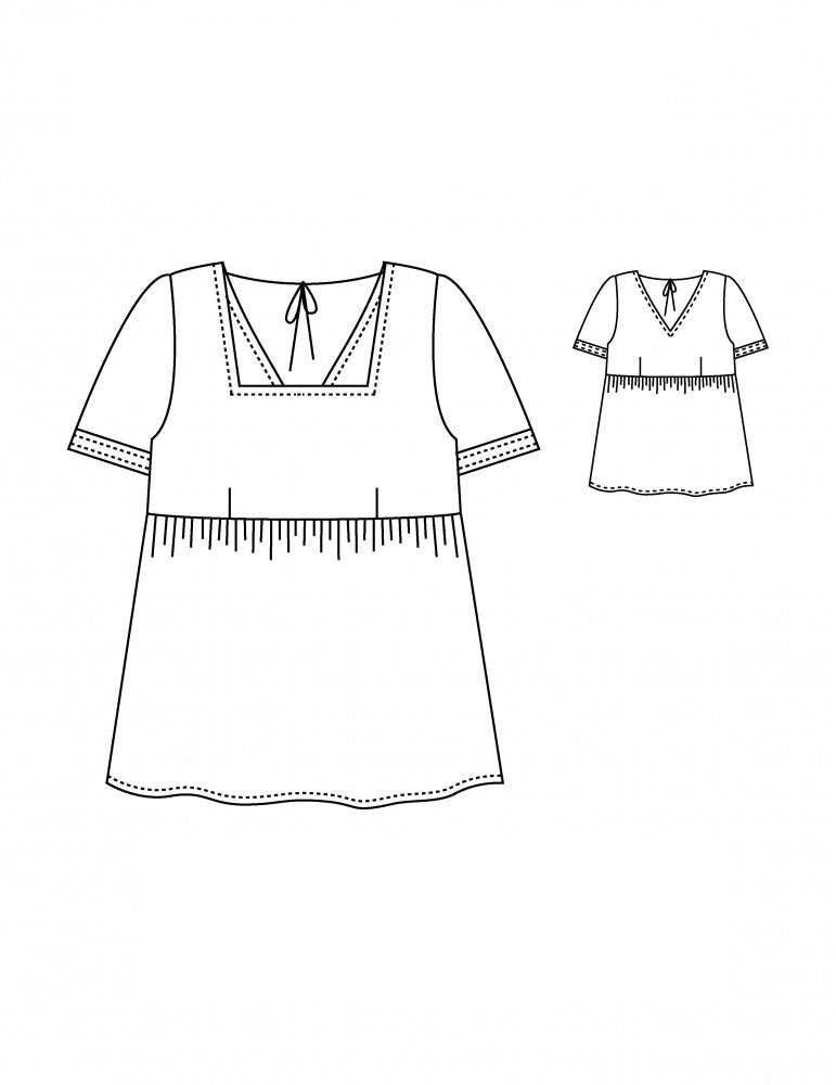 astree top or dress sewing pattern by atelier scammit