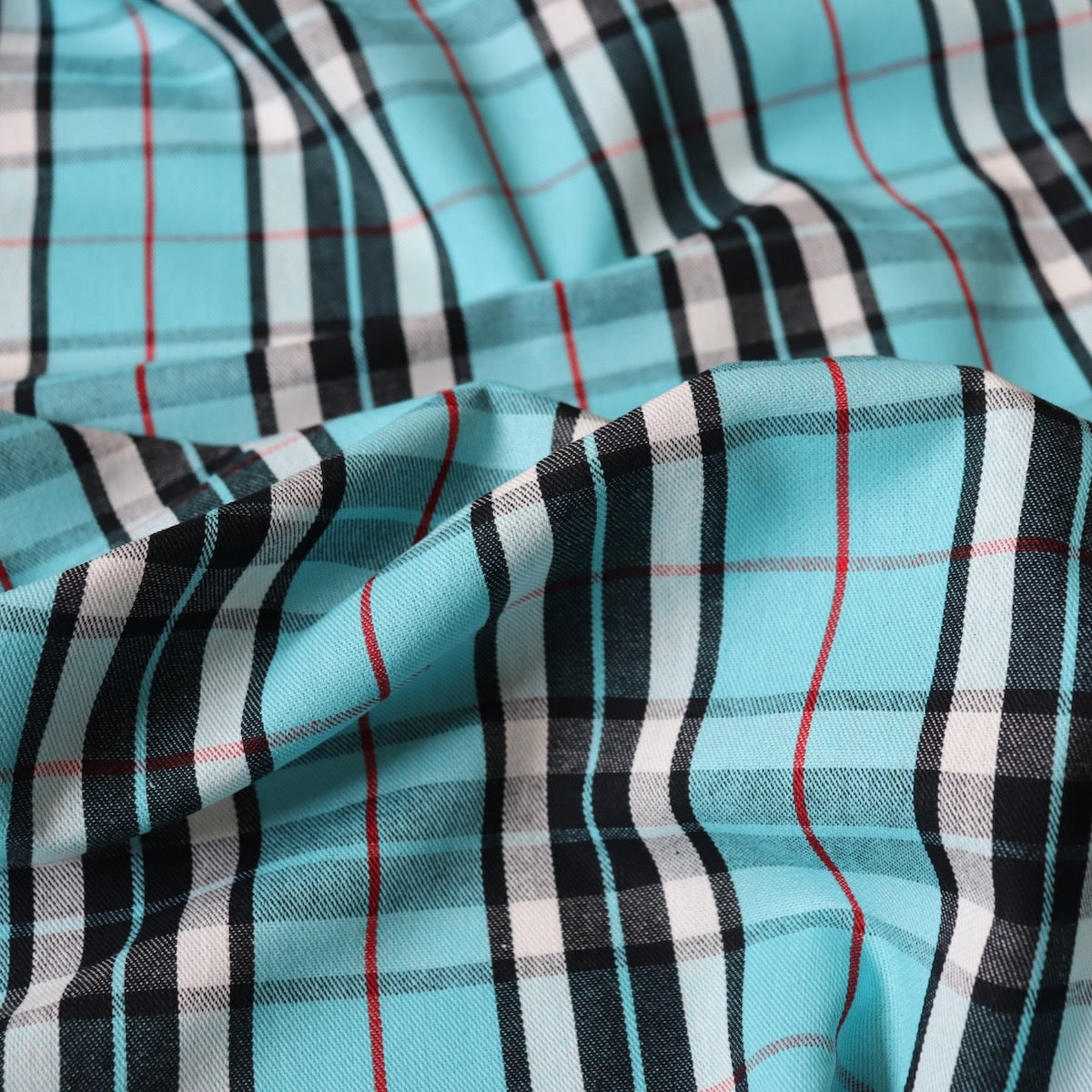 Bold Plaid Cotton — Bright Blue