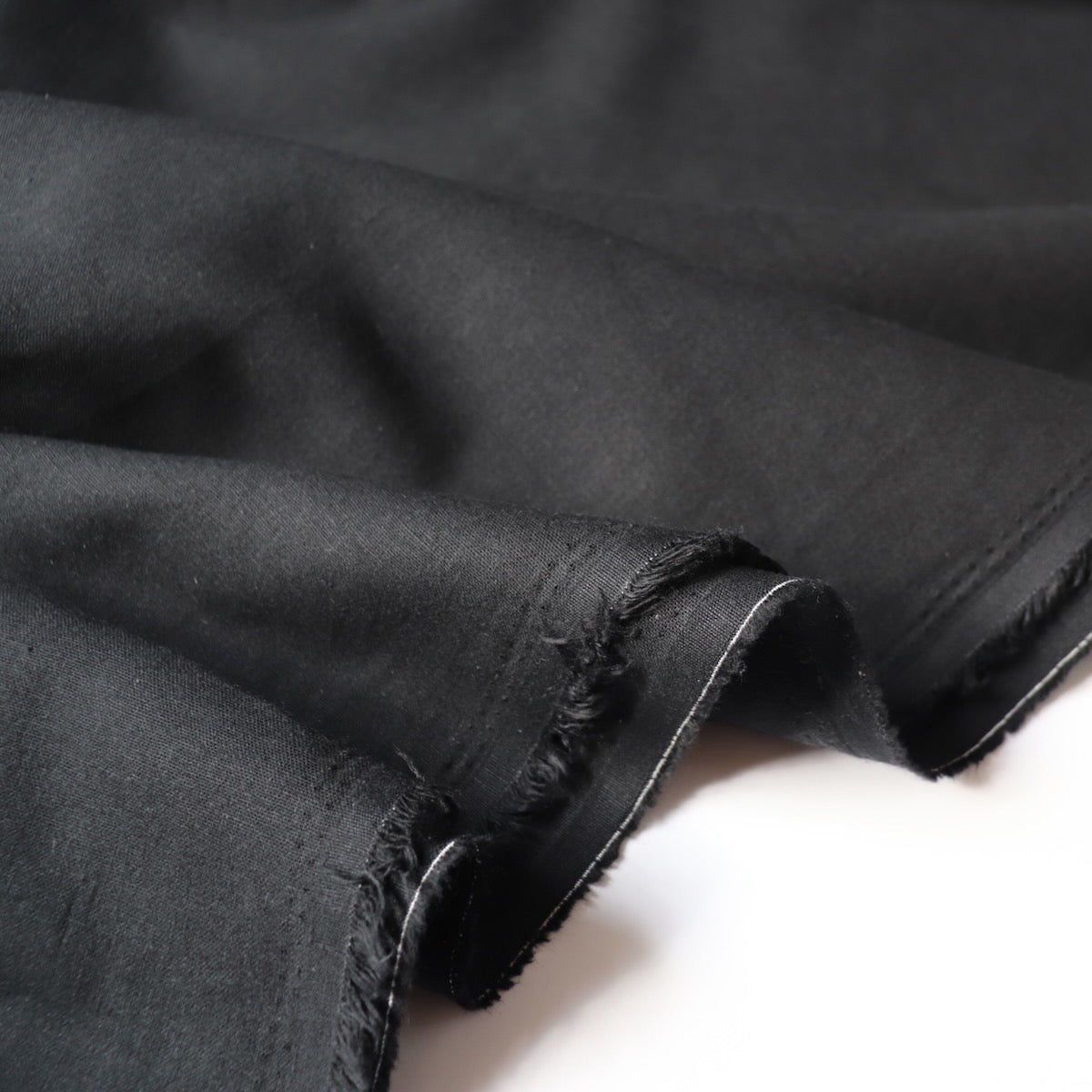 black linen cotton canvas made in Japan fabric by the yard