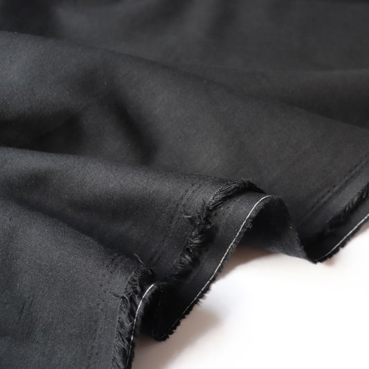 black linen cotton canvas made in Japan fabric by the yard