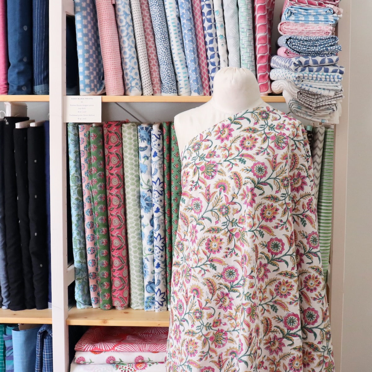 Scrolloping Floral Block Print Cotton