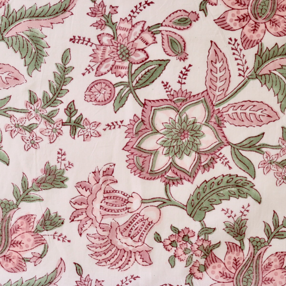 Peony Pink Block Print Cotton