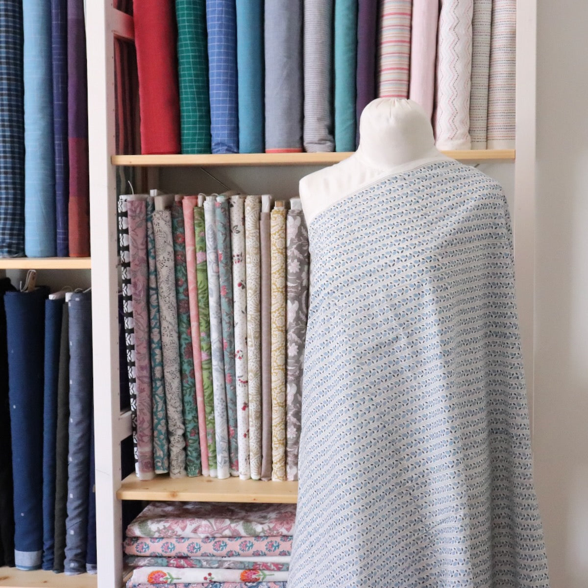 Leaflet Stripe Block Print Cotton