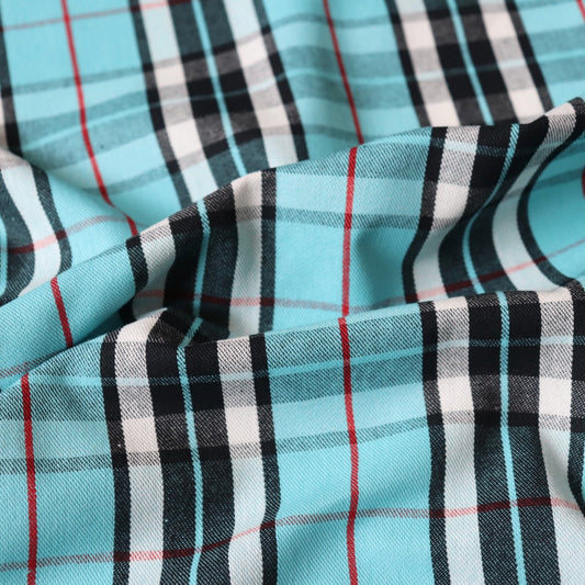 light blue plaid fabric all cotton from Japan