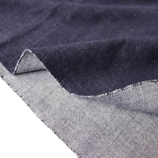 darkest blue twill weave handloom denim fabric all cotton