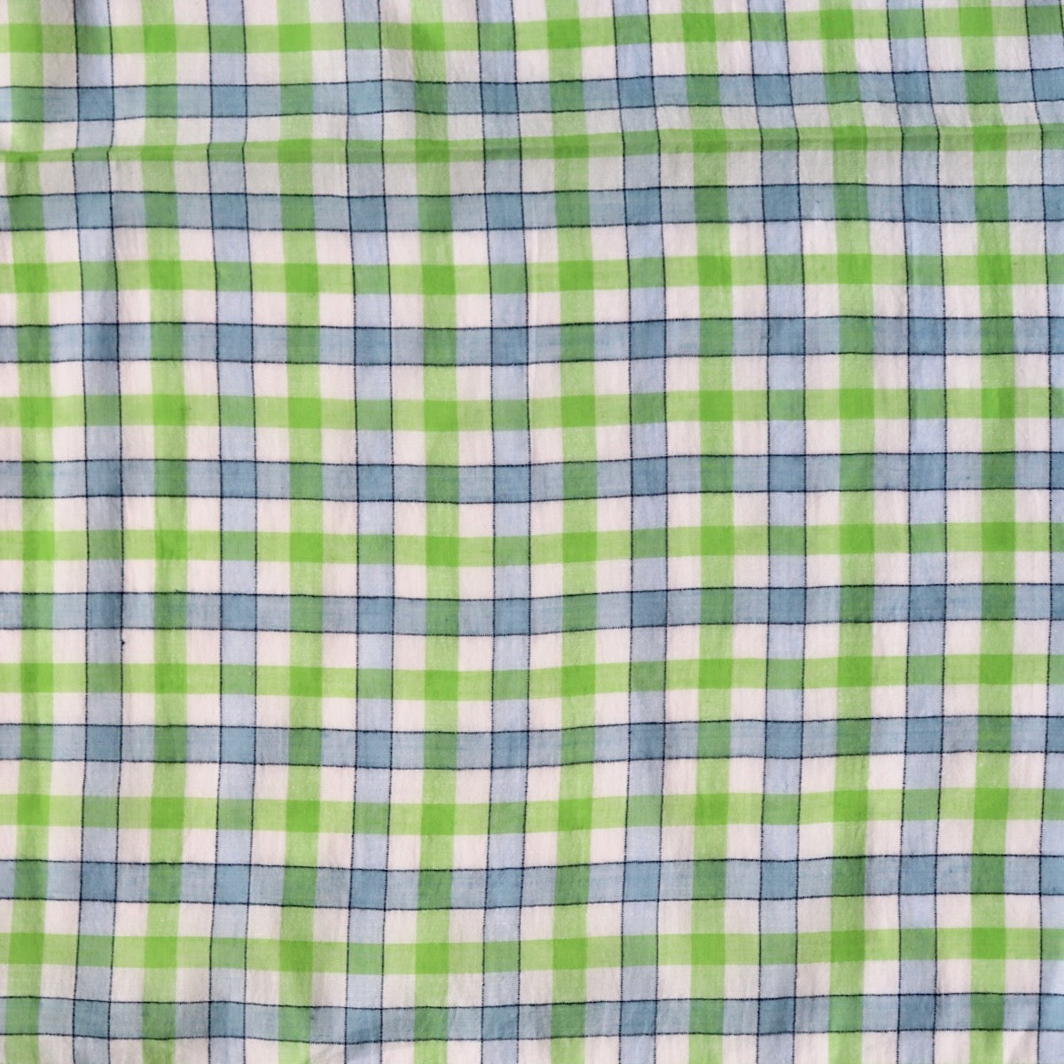 Swatch — Lake Blue Check Handloom Cotton