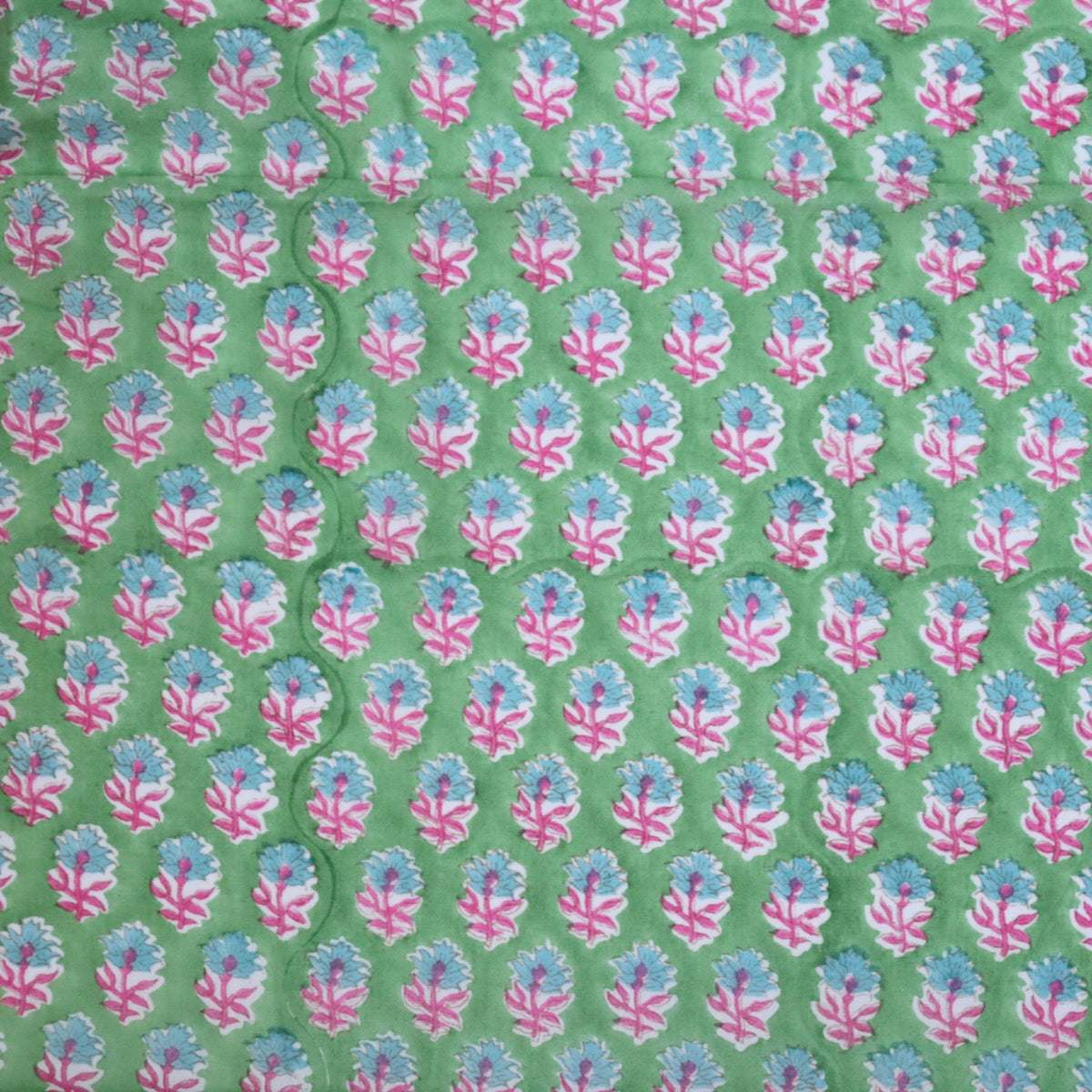 Swatch — Dancing Sprigs Block Print Cotton
