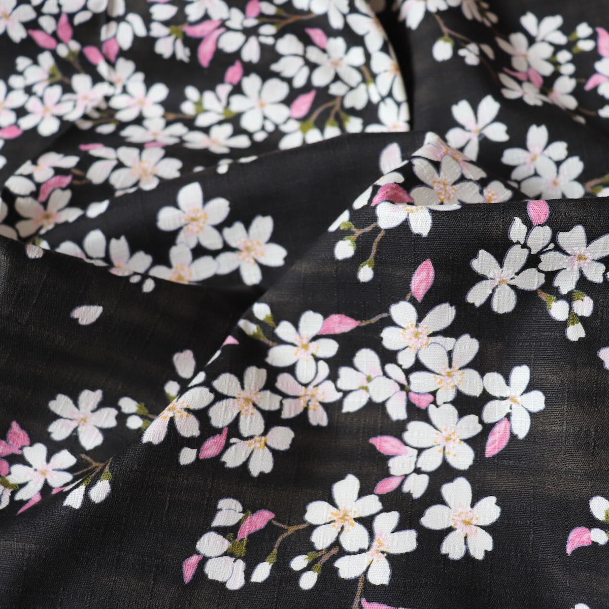 Sakura Cotton Dobby — Black