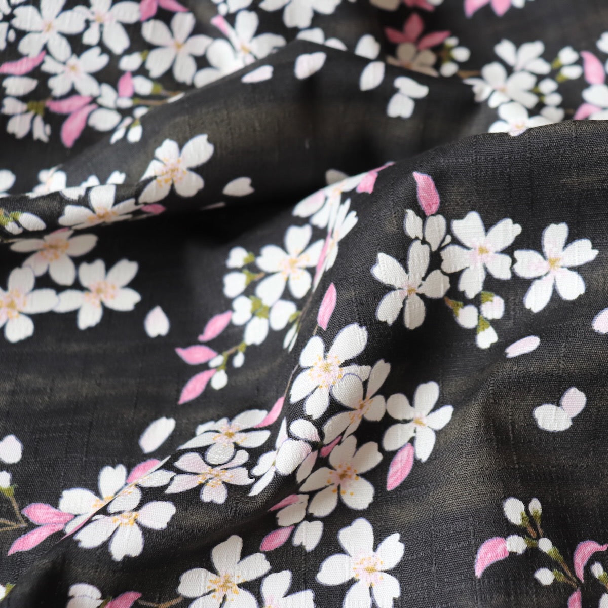 Sakura Cotton Dobby — Black