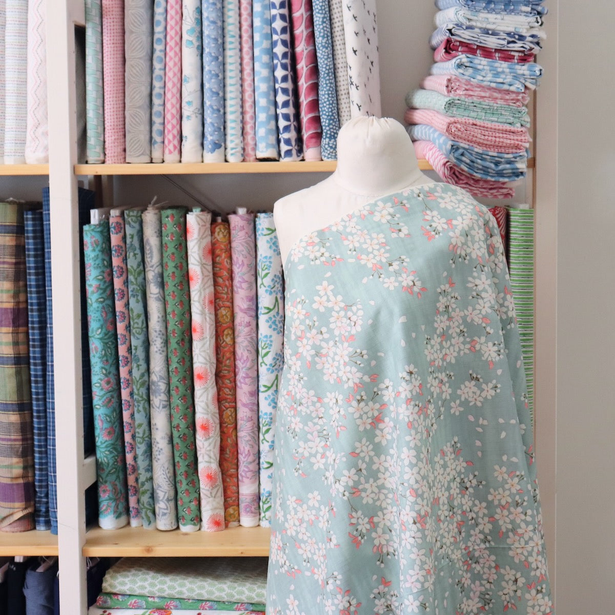 Sakura Cotton Dobby — Blue