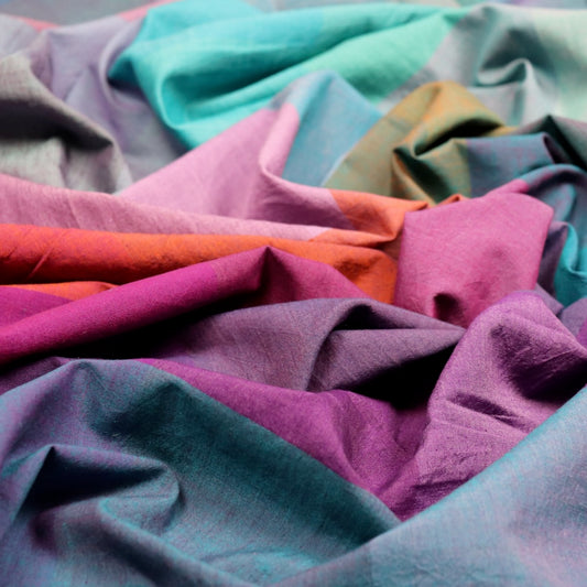 One Big Square of Rainbow Check Cotton