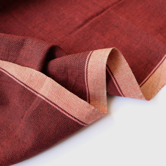 Herringbone Handloom Cotton — Paprika