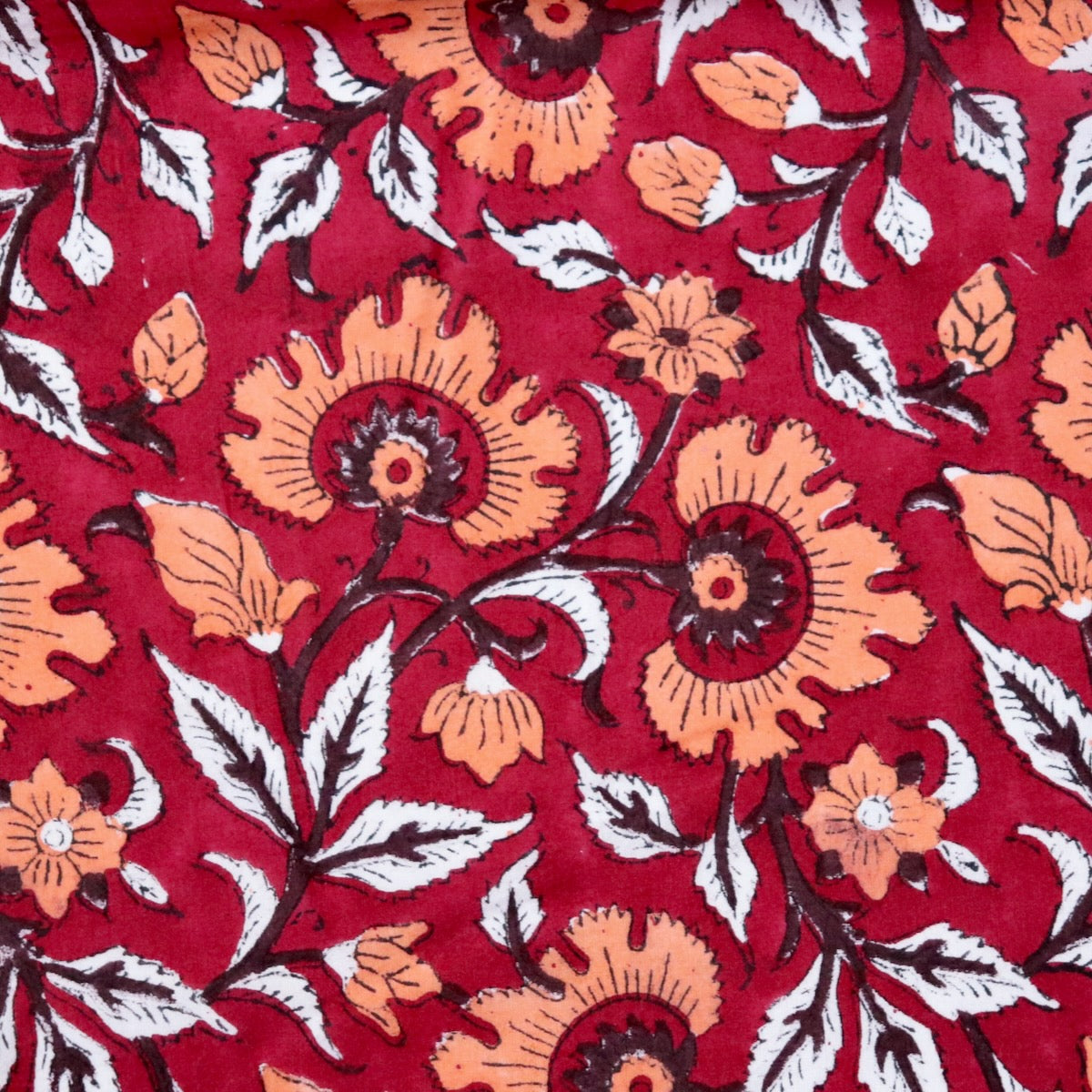 Sanguine Floral Block Print Cotton