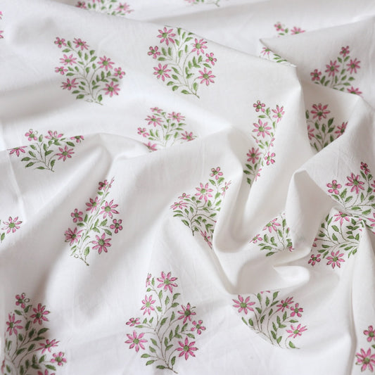 Fluttering Floral Block Print Cotton