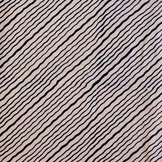 Diagonal Stripe Block Print Cotton