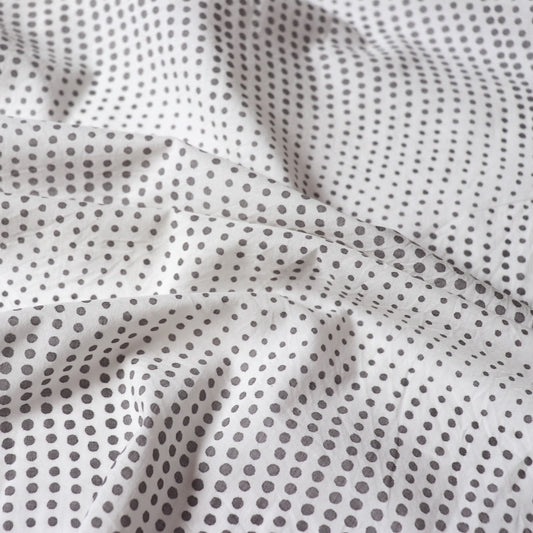 Brahma Karma Block Print — Grey Dots Waves