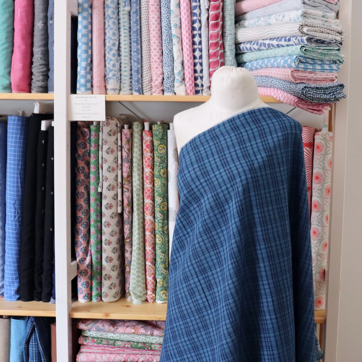 Fine Indigo Check Handloom Cotton