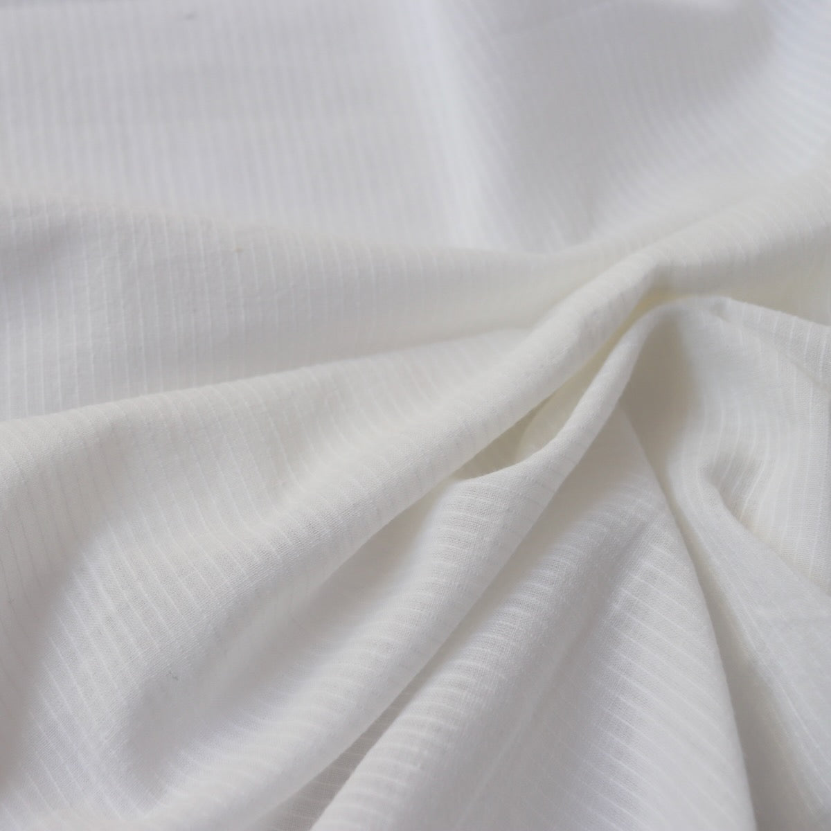 fine white khadi striped cotton fabric
