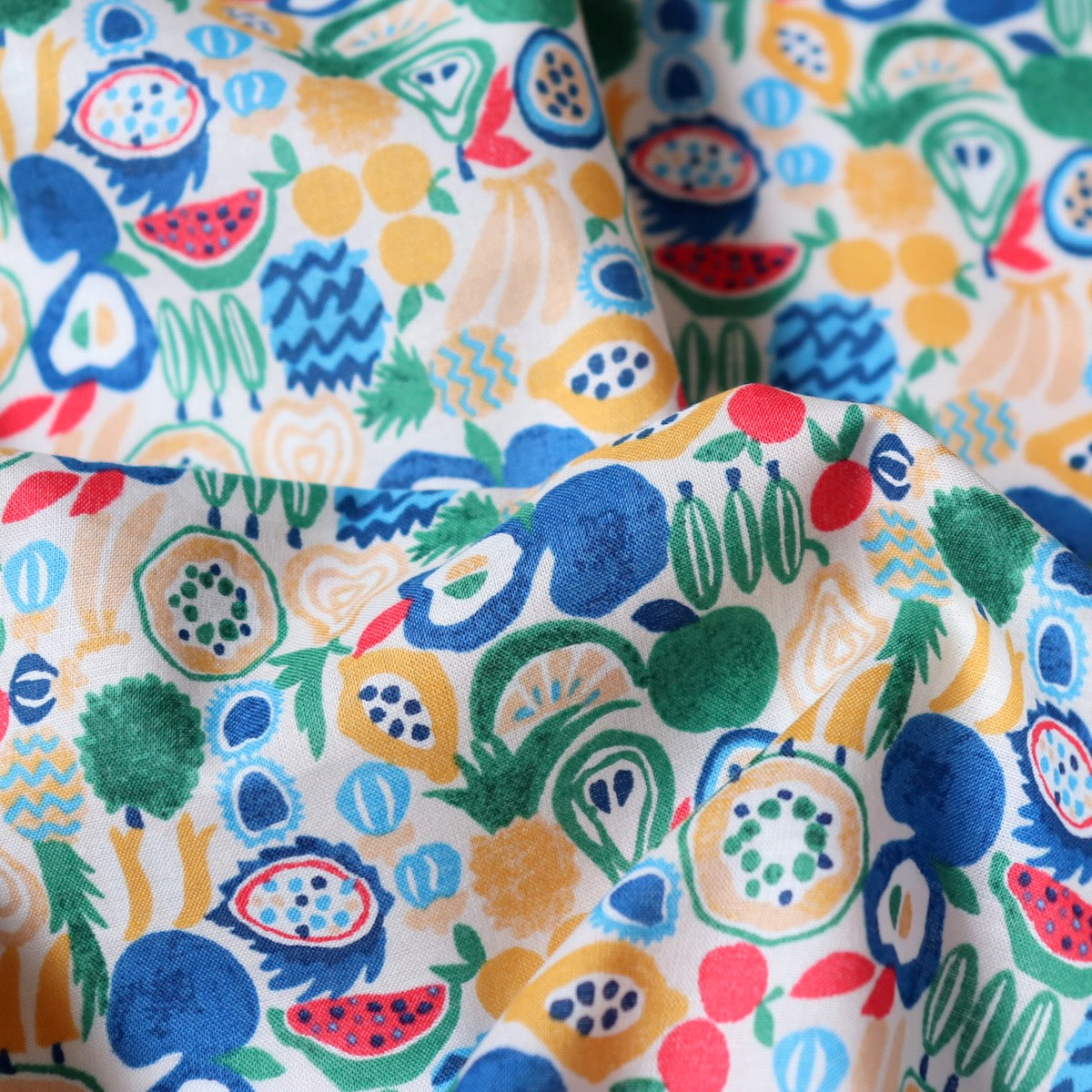 Five a Day Japanese Cotton Lawn — White