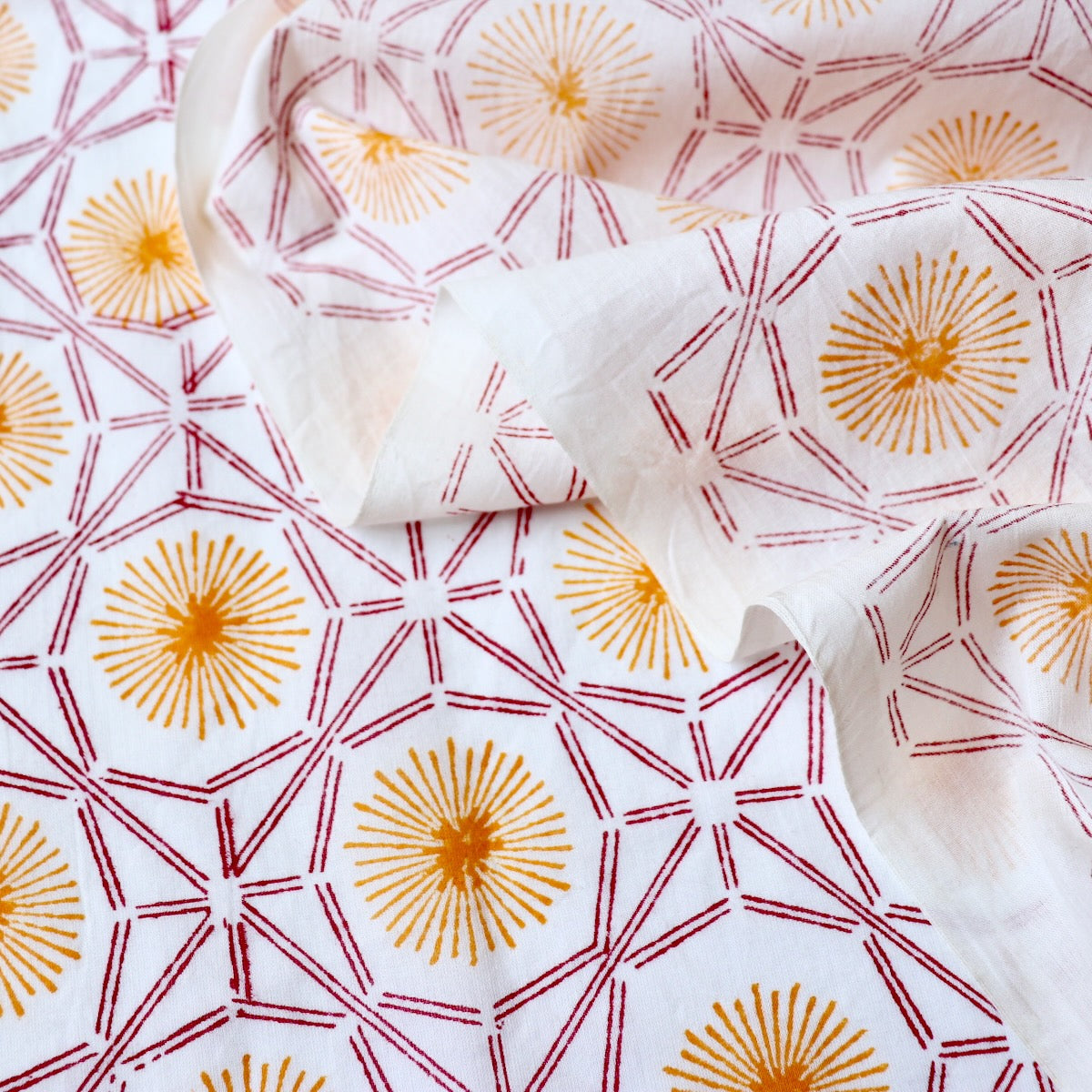 Swatch — Starburst Block Print Cotton