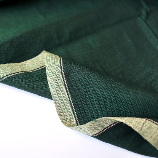 Herringbone Handloom Cotton — Evergreen