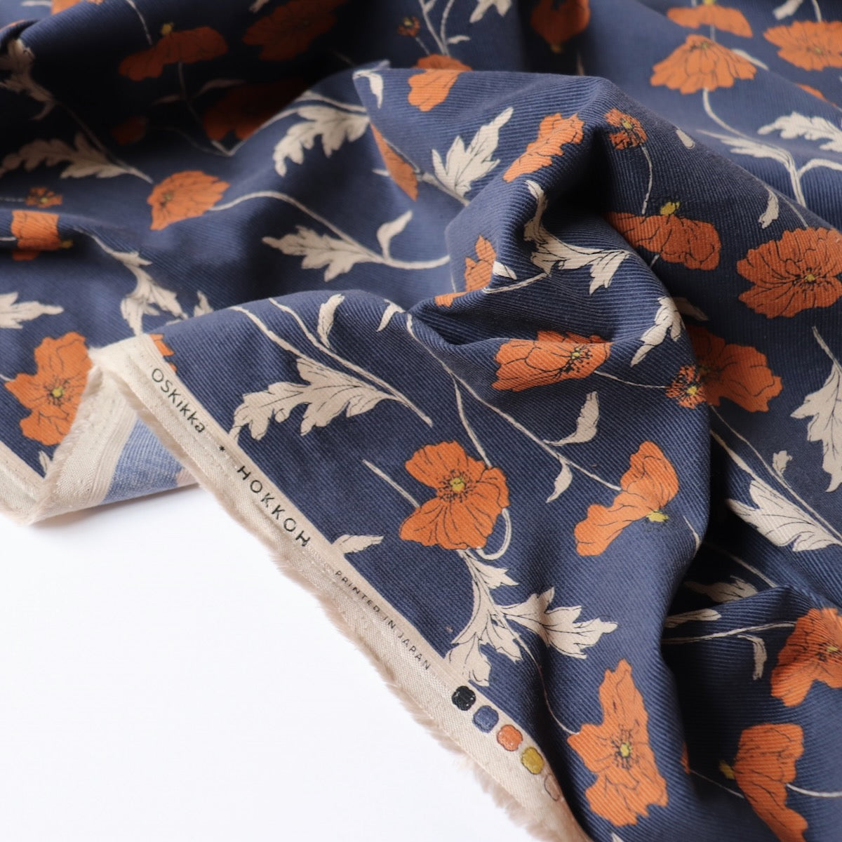 Hokkoh Poppies Corduroy — Dusk Blue