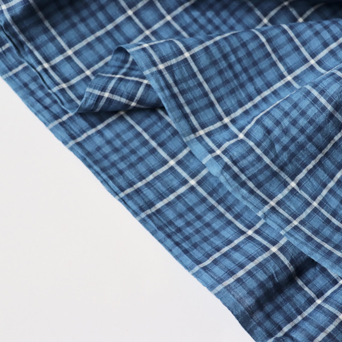 Swatch — Classic Indigo Check Handloom Cotton