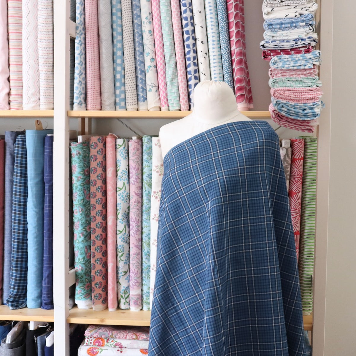Swatch — Classic Indigo Check Handloom Cotton
