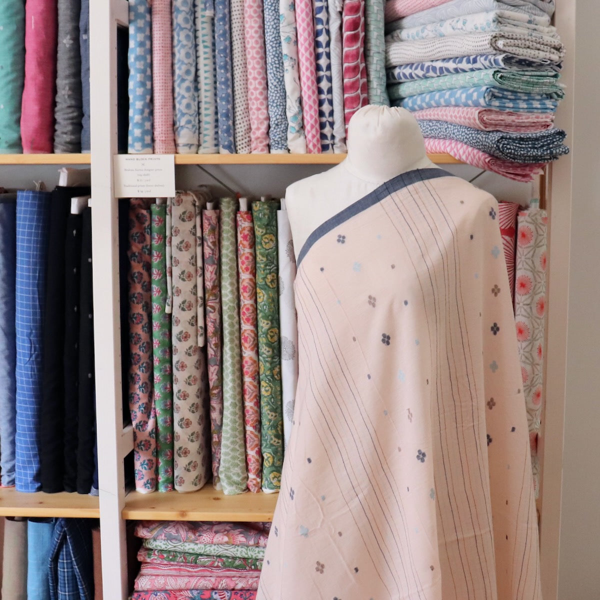 Shell Pink Stripe Jamdani Cotton