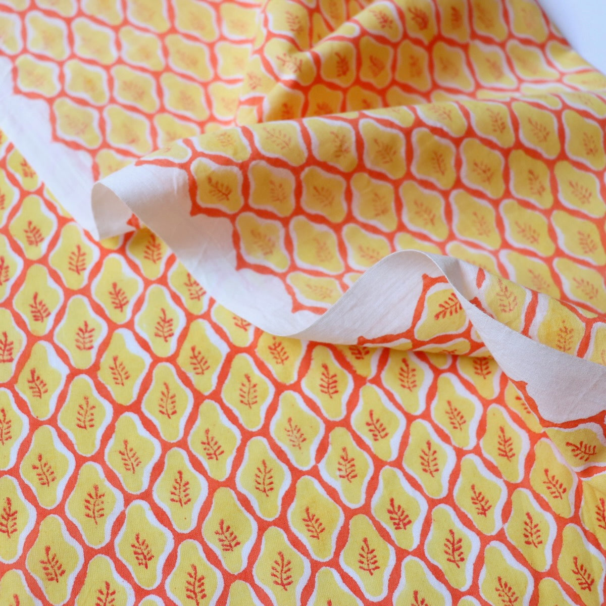 Creamsicle Block Print Cotton