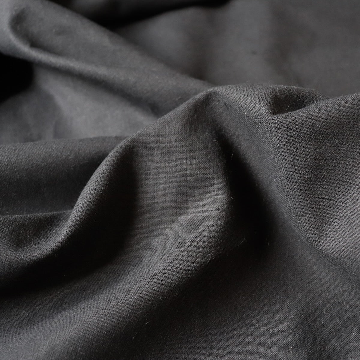 black linen cotton canvas made in Japan fabric by the yard