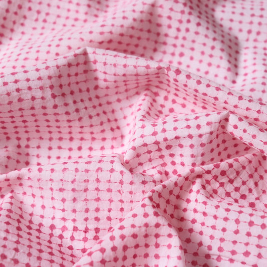 Brahma Karma Block Print — Wine Dots Checks