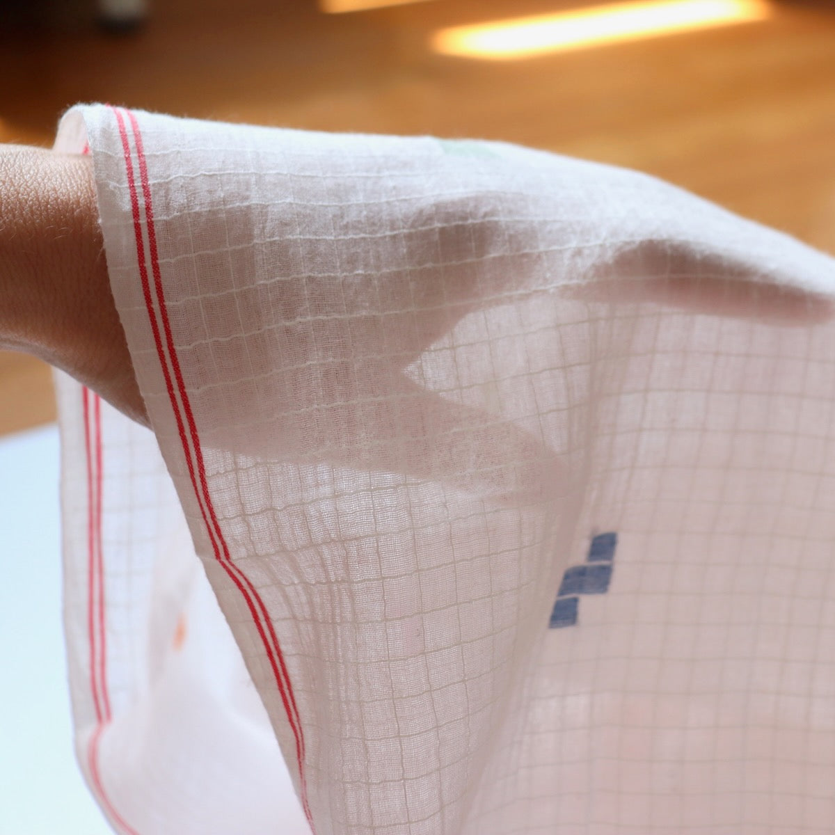 Swatch — Geometry Jamdani Cotton — Petal Pink