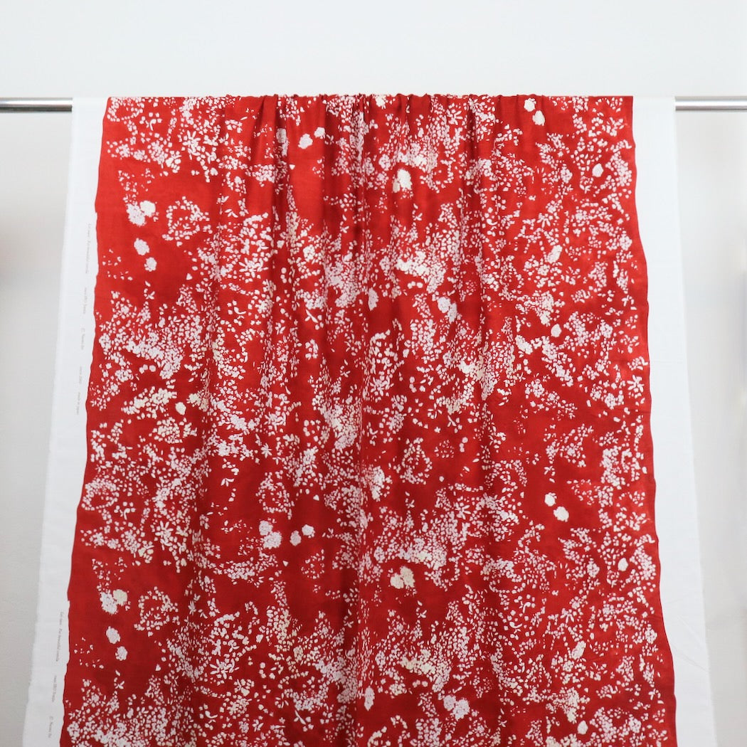 Nani Iro Lei Nani Cotton Silk Lawn — Vermilion B — 0.5 Yard Remnant