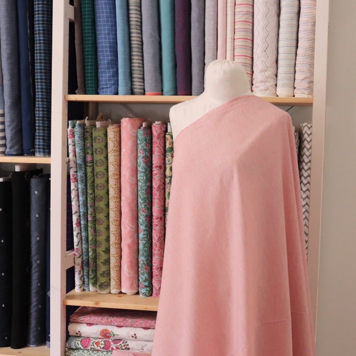 pink organic cotton fabric by the yard