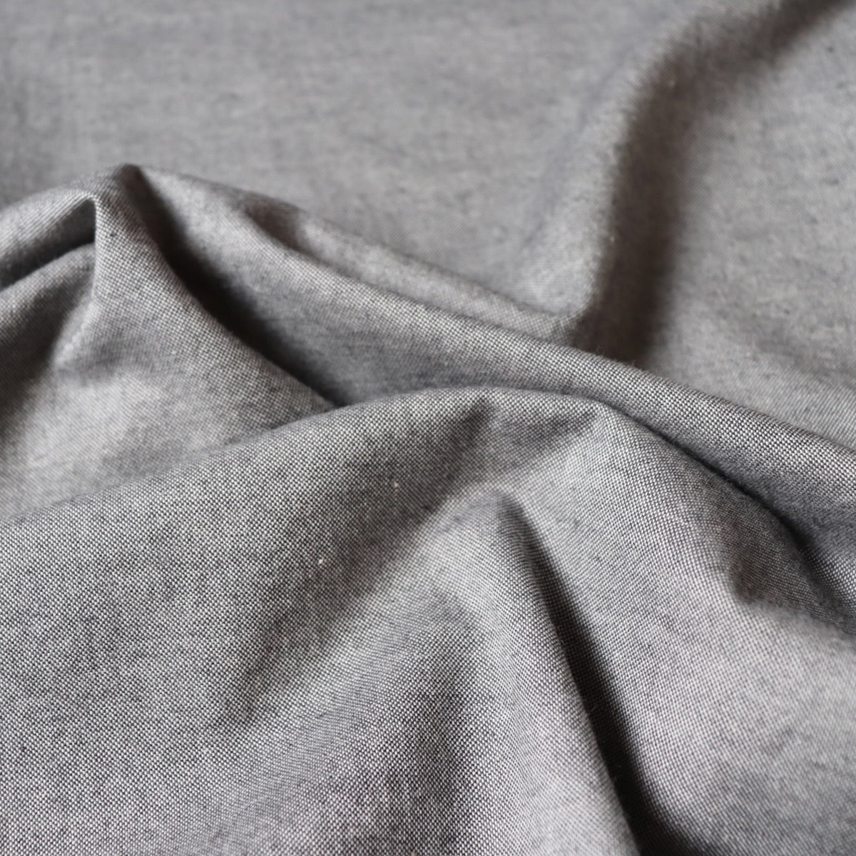 Organic Cotton Oxford — Soot Grey