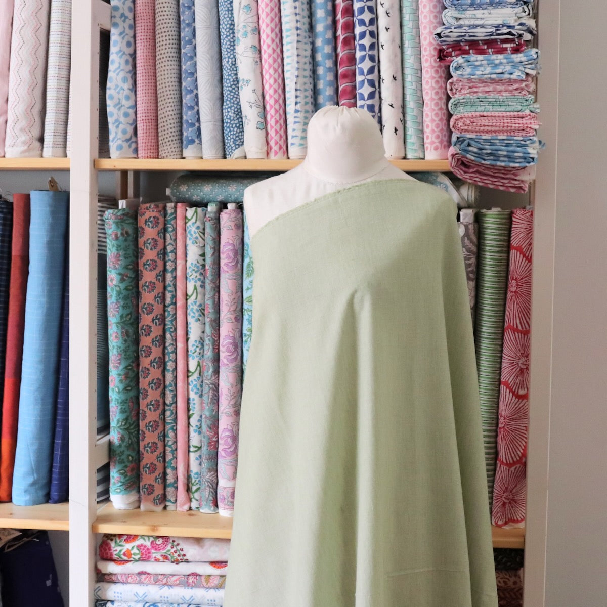 Organic Cotton Chambray — Celery
