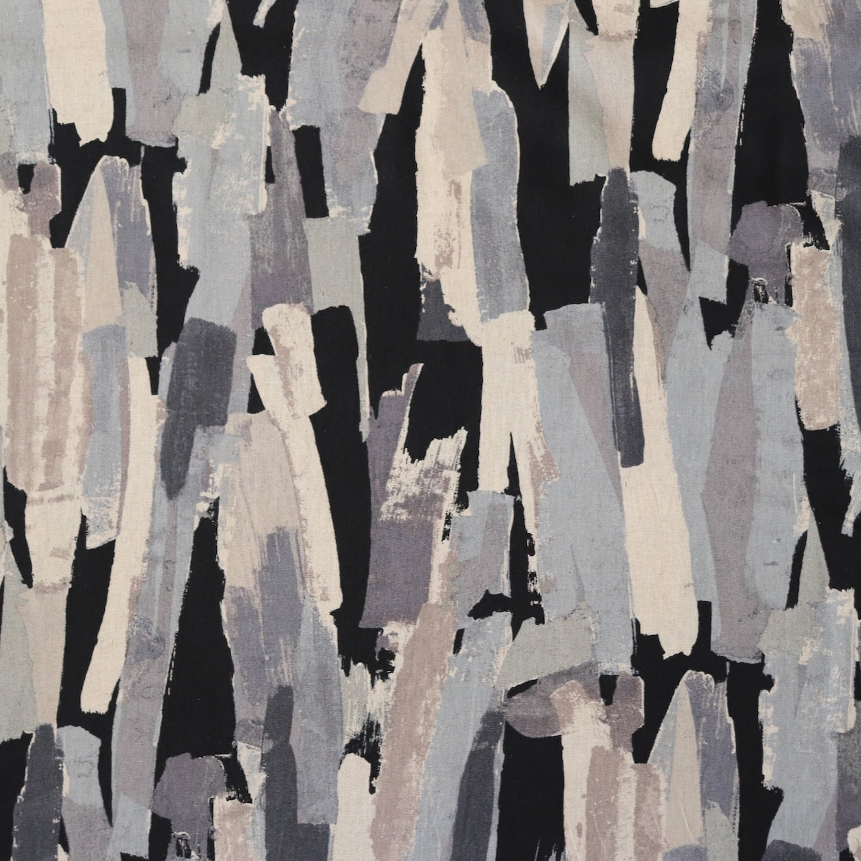 linen cotton fabric from Hokkoh Japan black and gray brushstroke print