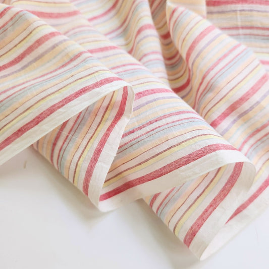 colorful stripes handloom khadi cotton voile fabric