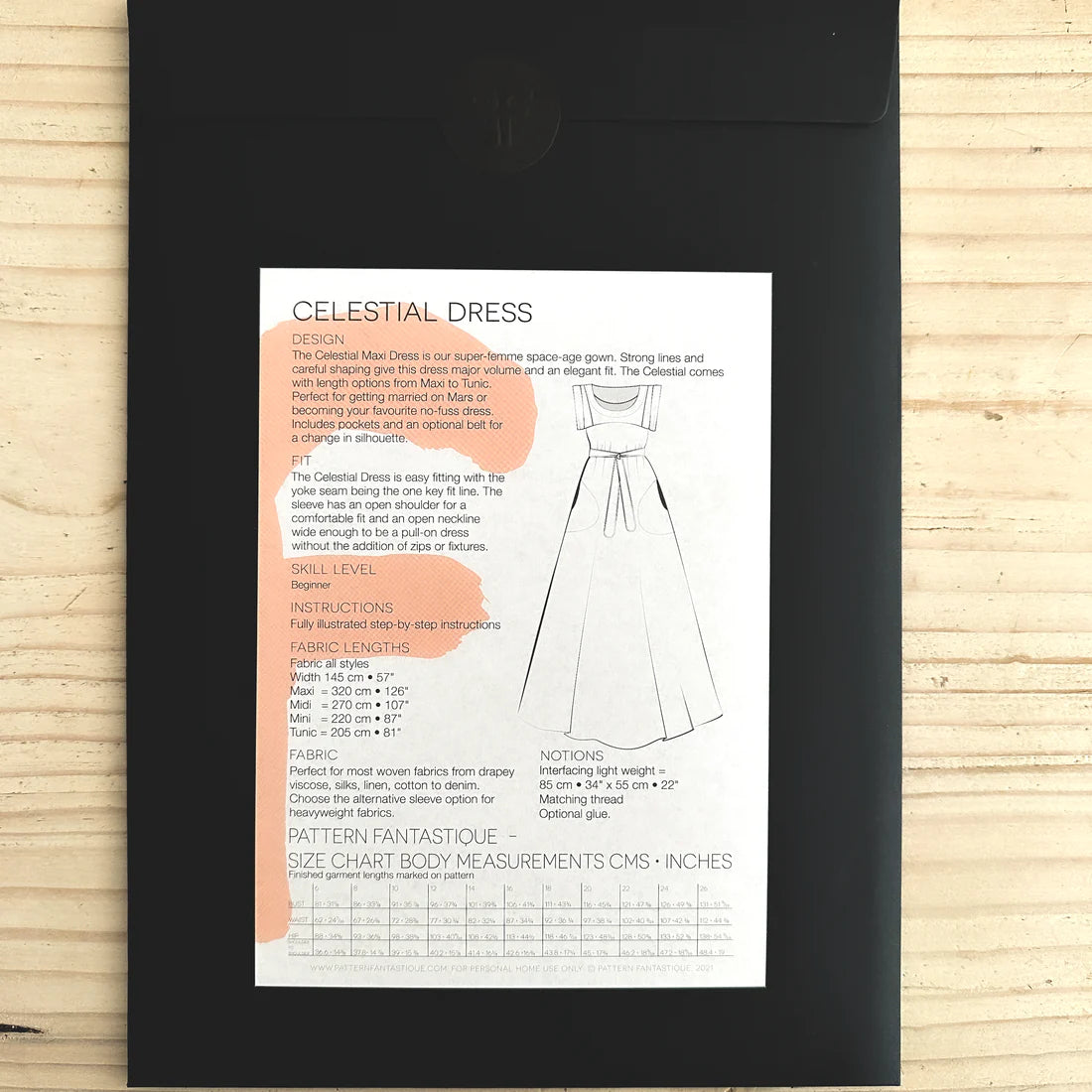 pattern fantastique celectial dress or top sewing pattern