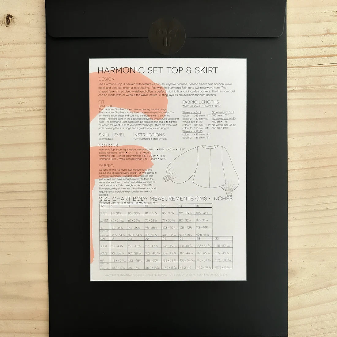 pattern fantastique harmonic skirt and top sewing pattern