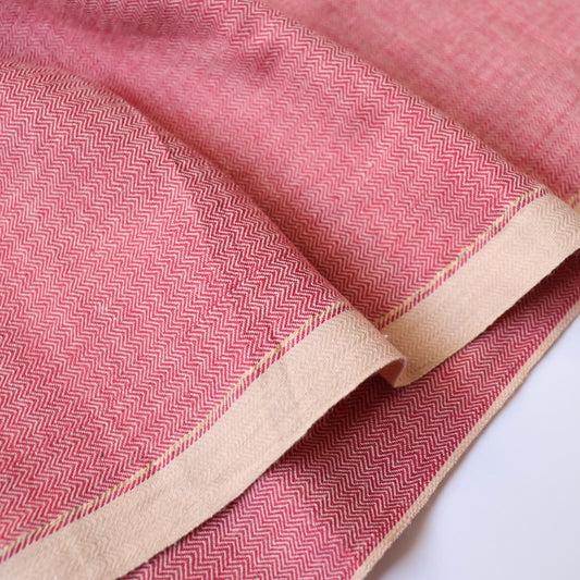 Herringbone Handloom Cotton — Old Rose