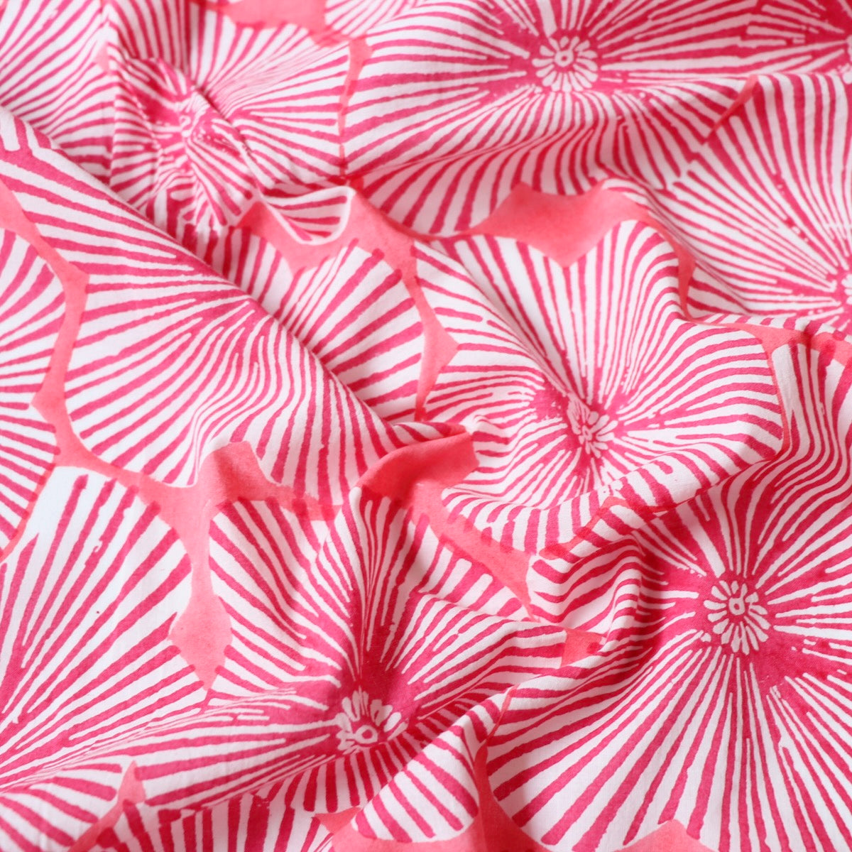 Pomegranate Pink Block Print Cotton