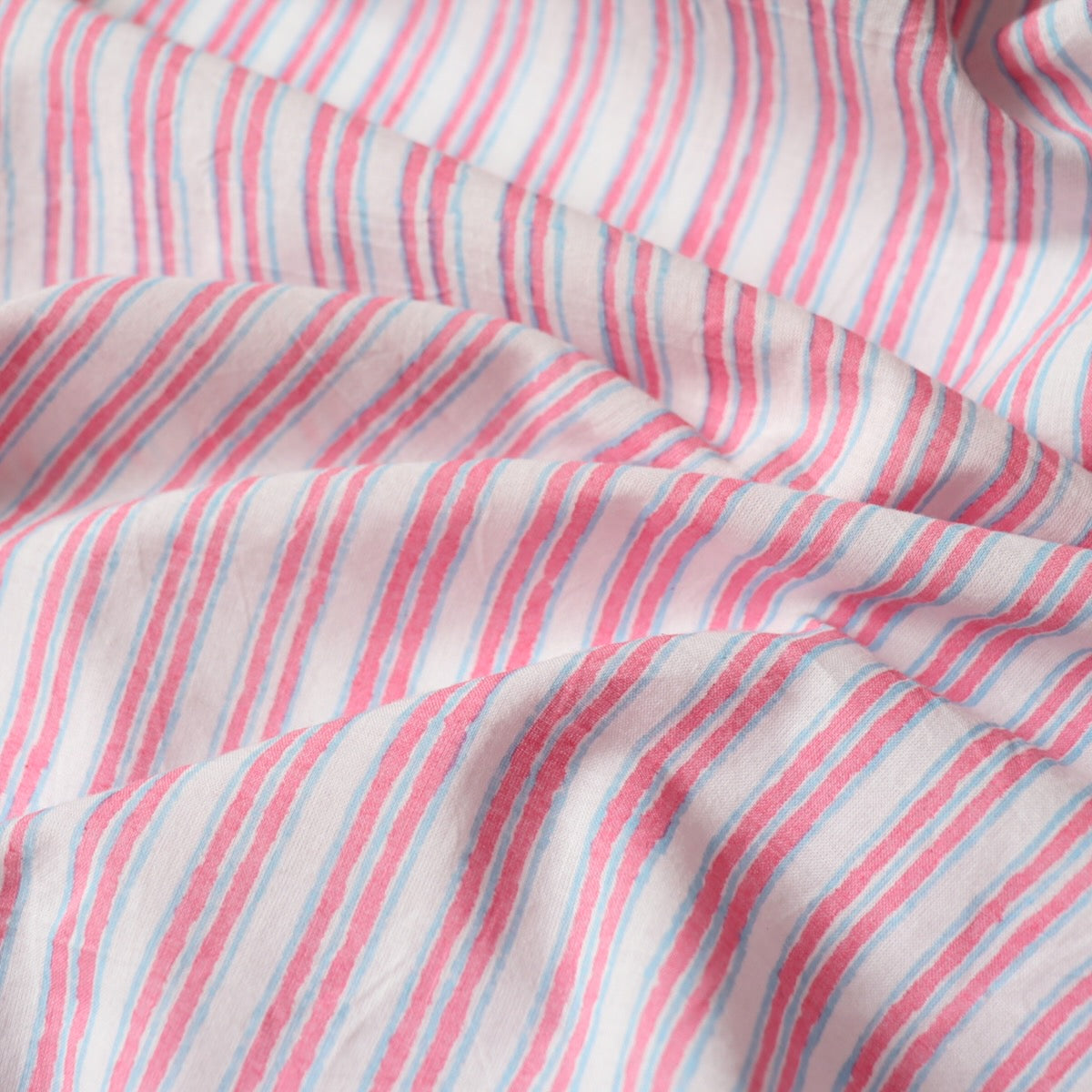 Candy Stripe Block Print Cotton