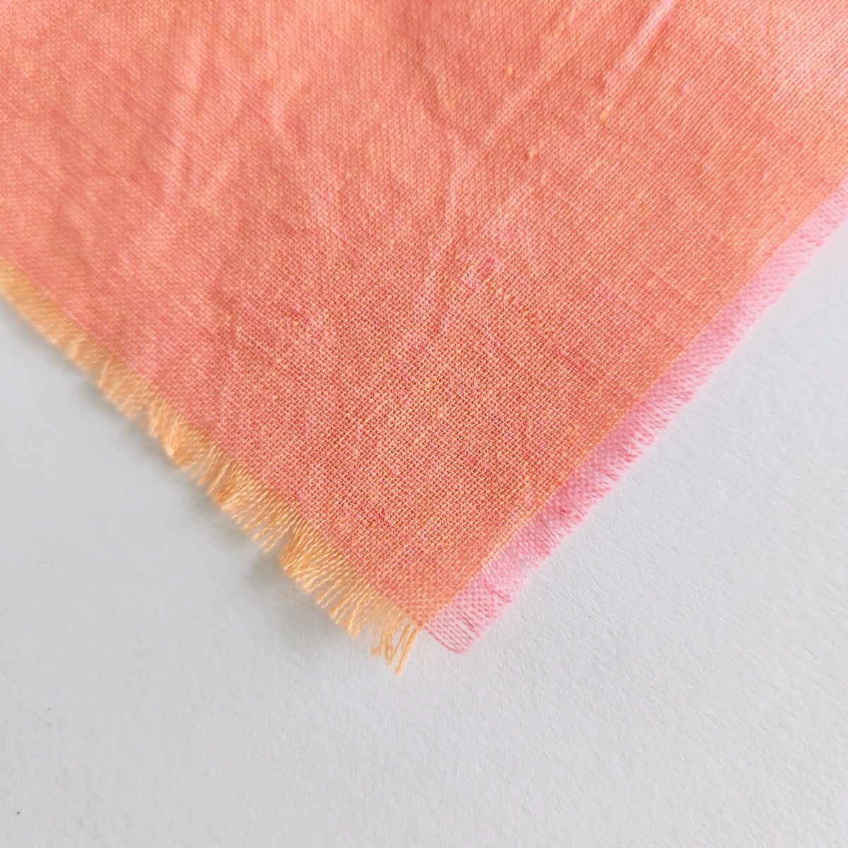 coral pink shot cotton handwoven peppered fabric